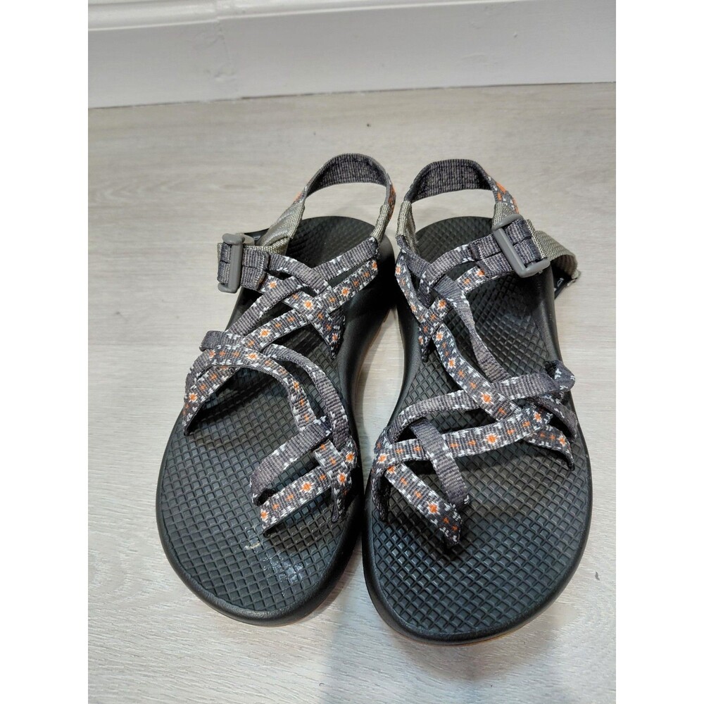 Chaco ZX2 Creed Gray Print Strap Floral Sandals Sz 5 Great - Picture 8 of 10